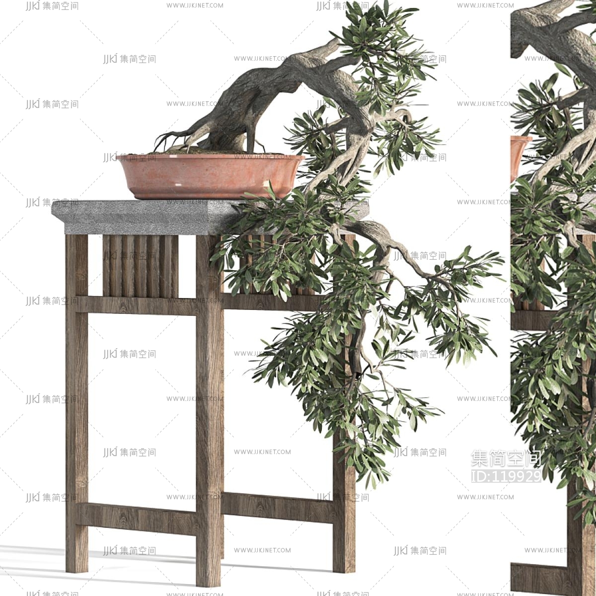 新中式松树盆栽 ,盆景3d模型下载-【集简空间】「每日更新」