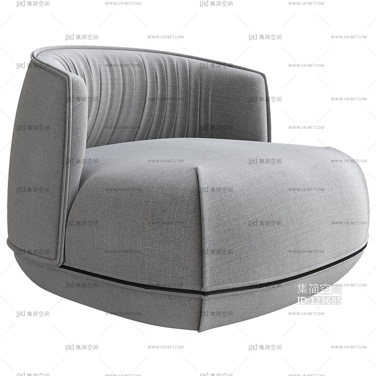 现代单人休闲沙发3d模型下载-【集简空间】「每日更新」