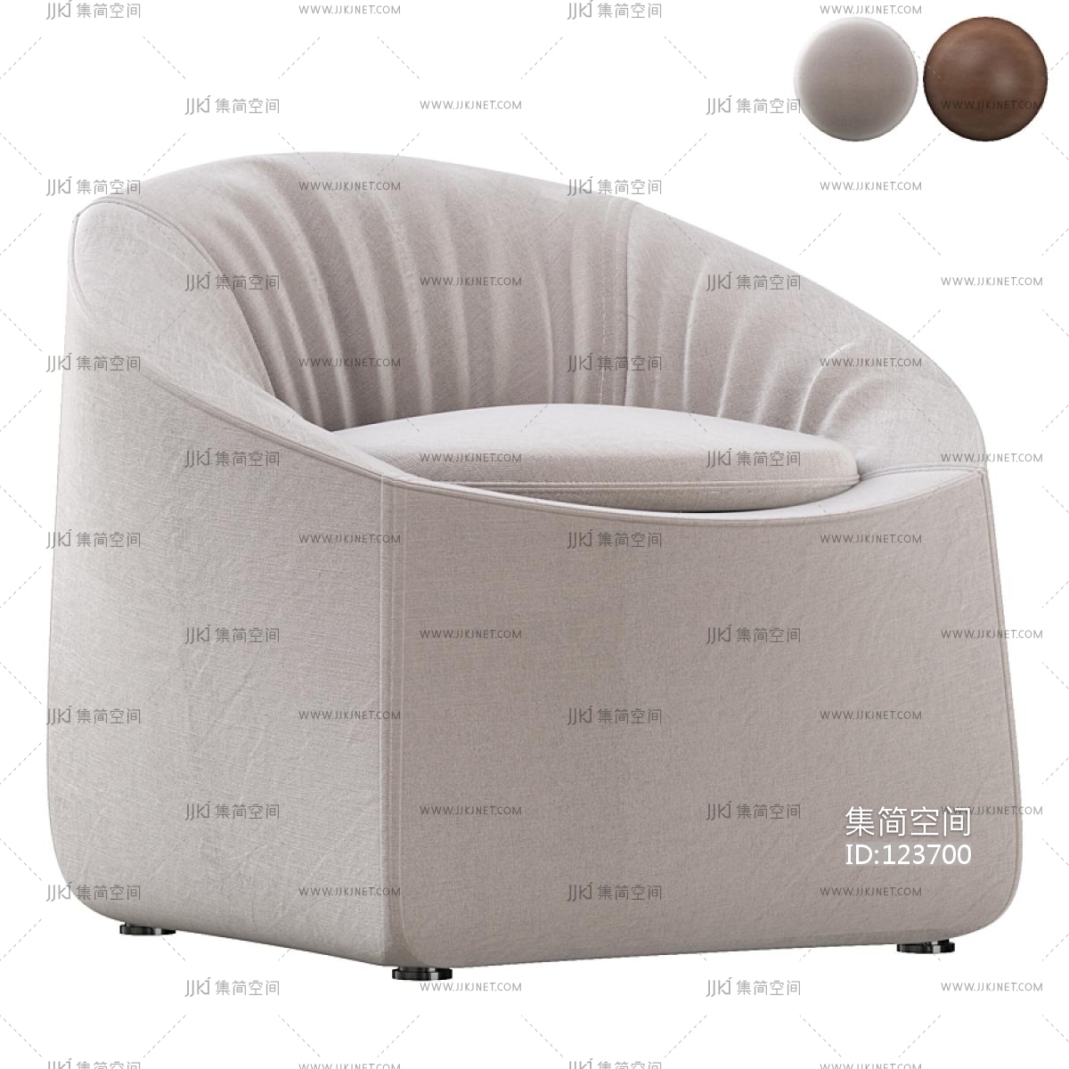 Minotti 现代单人沙发3d模型下载-【集简空间】「每日更新」