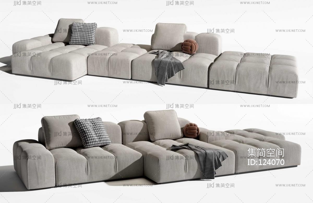 Arflex 现代多人沙发3d模型下载-【集简空间】「每日更新」