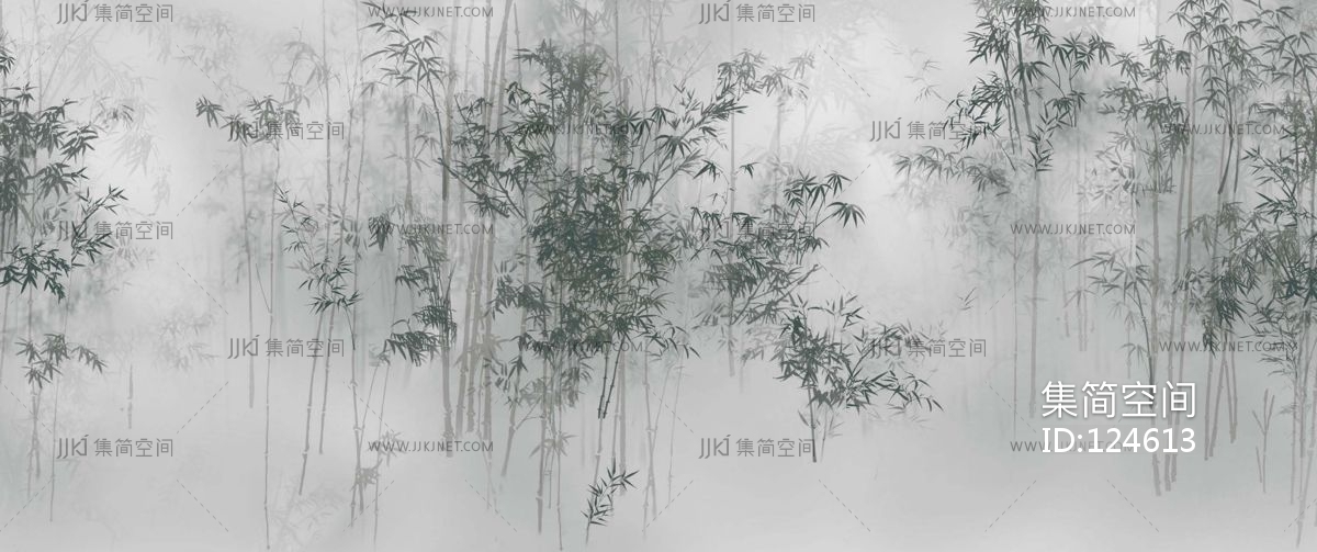 新中式竹子竹林背景壁纸壁布壁画 (10)