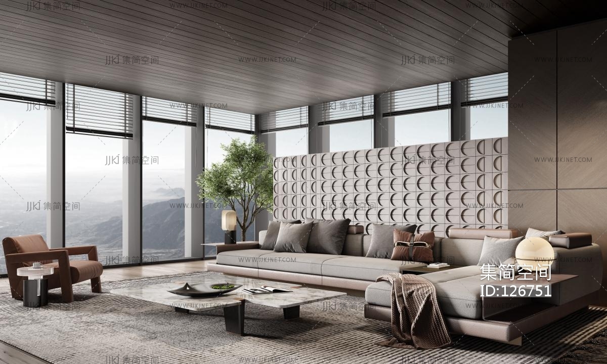 Minotti 米洛提现代客厅,3d模型下载-【集简空间】「每日更新」