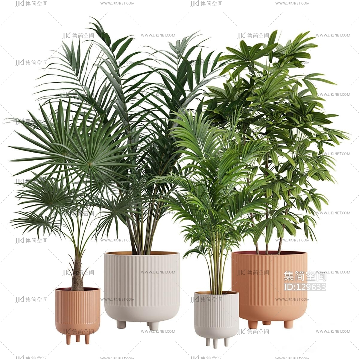 北欧现代绿植盆栽3d模型下载-【集简空间】「每日更新」