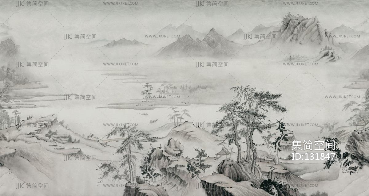 新中式背景壁纸壁布背景画