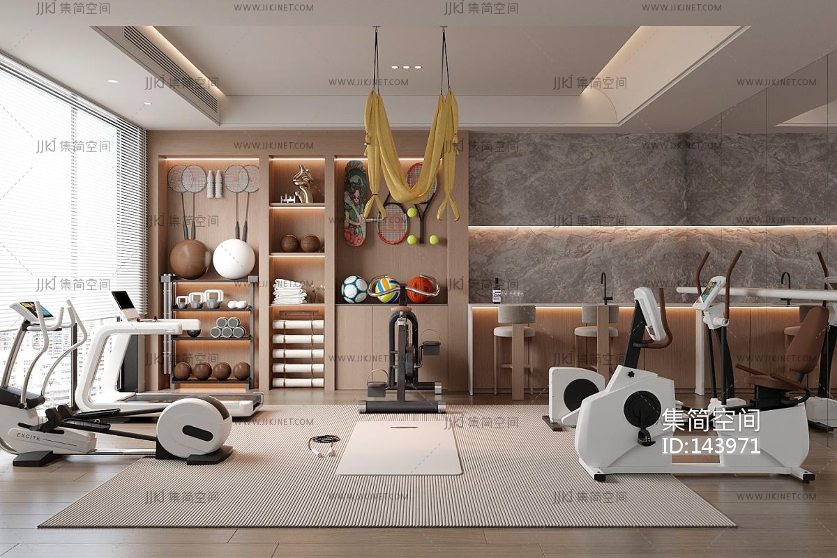 现代家居健身3d模型下载-【集简空间】「每日更新」