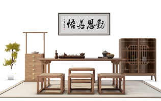 Z24-0823新中式茶桌装饰柜