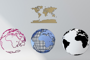 H35-1122世界地图墙饰地球仪地球模型