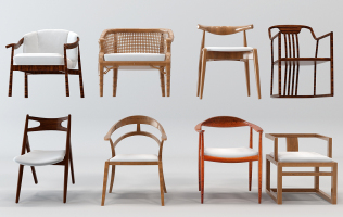 H07-1218现代中式椅子藤椅组合