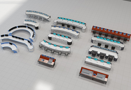 H04-0105现代监控室消防中控室办公桌