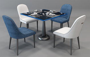 H17-0111现代餐厅餐桌椅组合