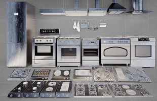H23-0228现代厨房电器燃气灶油烟机烤箱冰箱灶具组合
