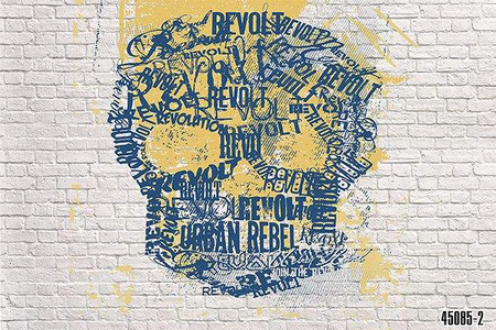 工业风酒吧餐厅涂鸦墙面砖墙涂鸦图案 (49)