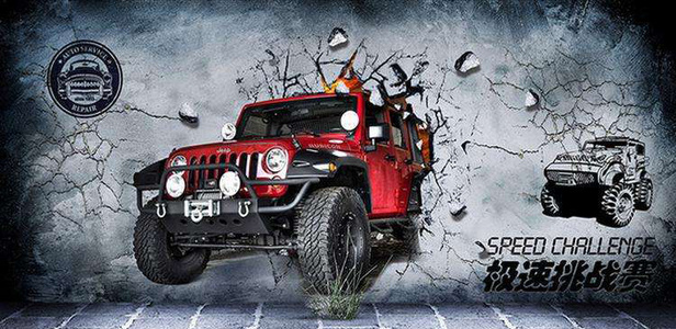 工业风酒吧餐厅涂鸦墙面砖墙涂鸦图案 (50)