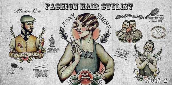 工业风酒吧餐厅涂鸦墙面砖墙涂鸦图案 (52)