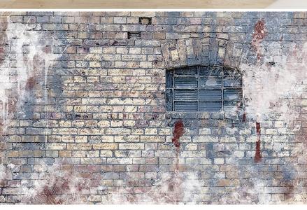 工业风酒吧餐厅涂鸦墙面砖墙涂鸦图案 (90)