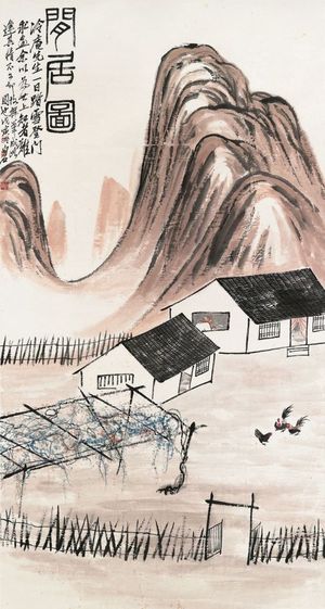 韩国朝鲜族韩式古典人物山水字画 (4)