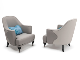 H01-0403现代简欧式单人休闲沙发椅子