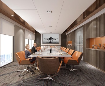 H02-0507现代会议室会议桌椅