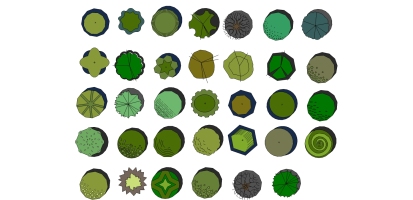 平面植物 sketchup草图二维单面模型下载 (11)