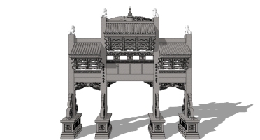 中式建筑牌楼斗拱 (2)