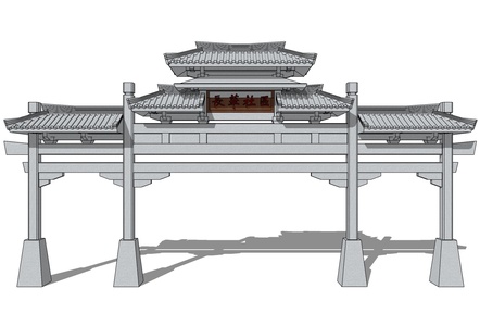 中式古建牌坊牌楼