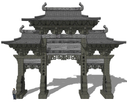 中式古建牌坊牌楼 (7)