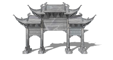 中式古建牌坊牌楼 (8)