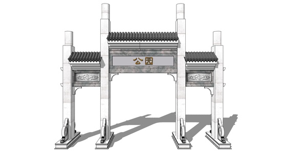 中式古建牌坊牌楼 (15)