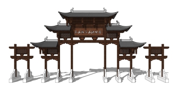 中式古建牌坊牌楼 (48)