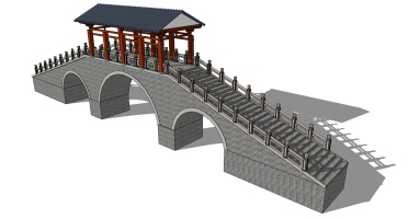 中式古建涼亭連廊橋 (9)