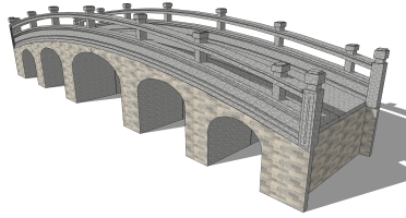 中式景观石材栏杆拱桥 (9)