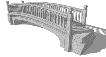 中式景观石材栏杆拱桥 (27)