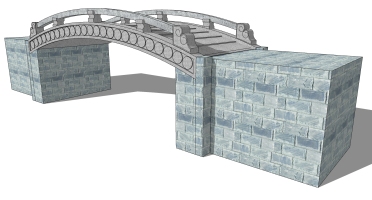 中式景观石材栏杆拱桥 (28)
