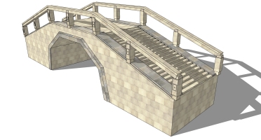 中式景观石材栏杆拱桥b (3)