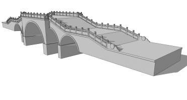 中式景观石材栏杆拱桥c (4)