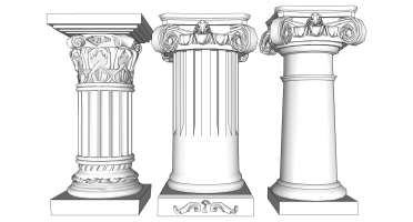 欧式法式罗马柱柱头柱子 a (3)