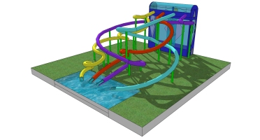 26现代儿童游乐园游乐设施螺旋滑梯水上乐园