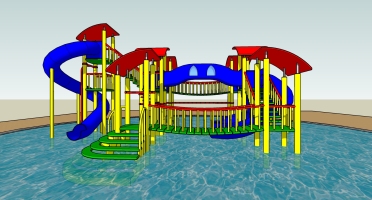 47现代儿童游乐园游乐设施儿童滑梯水池组合