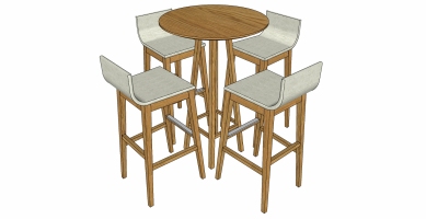 户外防腐木桌椅子 (2)