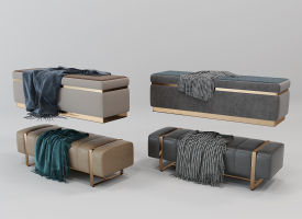H17-0625现代新古典欧式床尾凳沙发凳组合