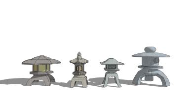 中式日式庭院景观石头灯笼 (4)
