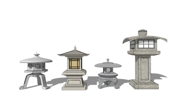 中式日式庭院景观石头灯笼 (6)