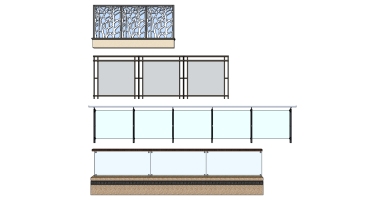 现代玻璃栏杆扶手护栏 (3)