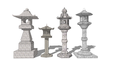 中式日式庭院景观石头灯笼 (5)
