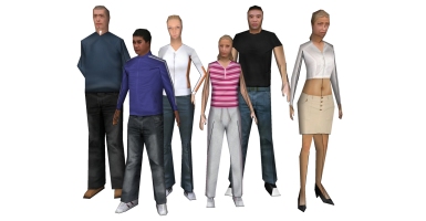 精细女性男性人物人群SketchUp草图3d人物模型下载
