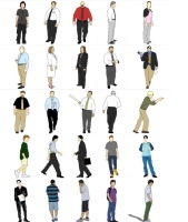 男性人物SketchUp草图2d人物模型下载