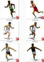 精细男性马拉松跑步运动员人物SketchUp草图3d人物模型下载