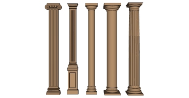 欧式法式罗马柱柱头柱基 (1)