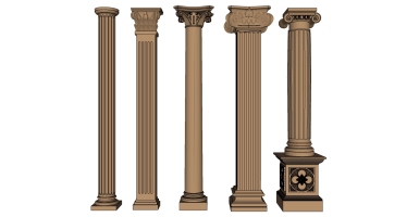 欧式法式罗马柱柱头柱基 (10)