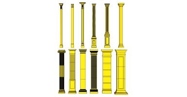 欧式法式罗马柱柱子楼梯栏杆柱子 壁柱SketchUp
